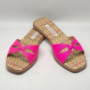 Aquazzura Villette Textile Flat Sandals size 38